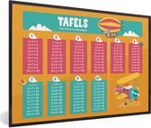 Affiche encadrée pour enfants - Peinture enfants - Décoration murale chambre d'enfant - Chambre d'enfant - Comptage - Tables - Enfants - Garçons - Filles - Oranje - Kids -