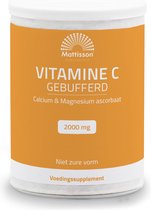 Mattisson - Vitamine C Gebufferd 2000 mg - Niet-Zure Combinatie van Calcium- & Magnesium Ascorbaat - Wateroplosbaar - 250 Gram