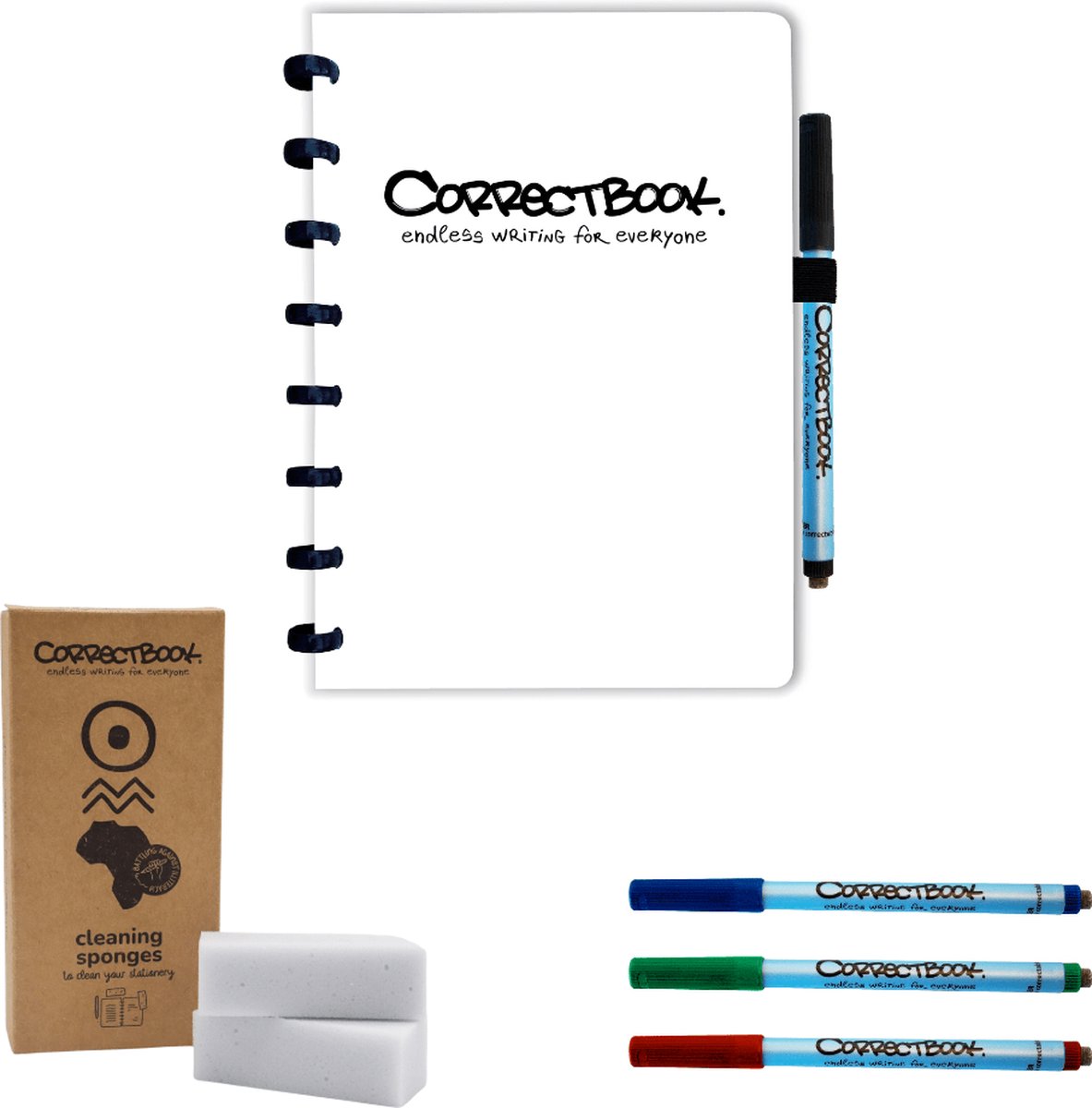 Correctbook A5 Mix Pack Gelinieerd - Uitwisbaar notitieboek pakket