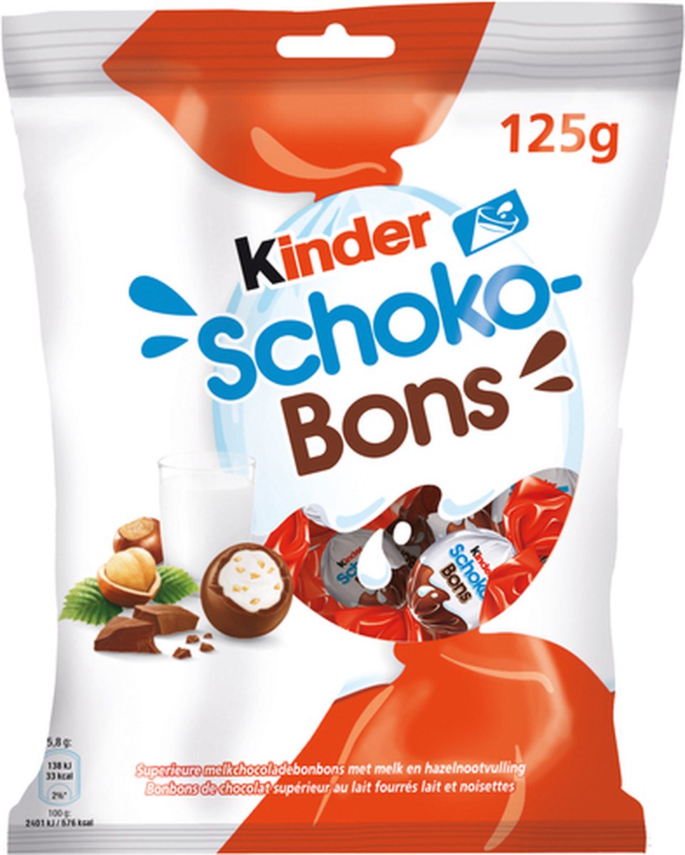 Coffret Bonbons avec +25 pièces de Chocolat Kinder et 450g de Bonbons Sans  Gluten. Kinder Chocolate, Kinder Bueno, Kinder Joy, Happy Hippo, SchokoBons