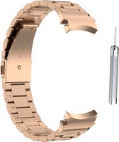 Stalen bandje - RVS - geschikt voor Samsung Galaxy Watch 6 / Watch 6 Classic / Watch 5 / Watch 5 Pro / Watch 4 / Watch 4 Classic - rosegoud