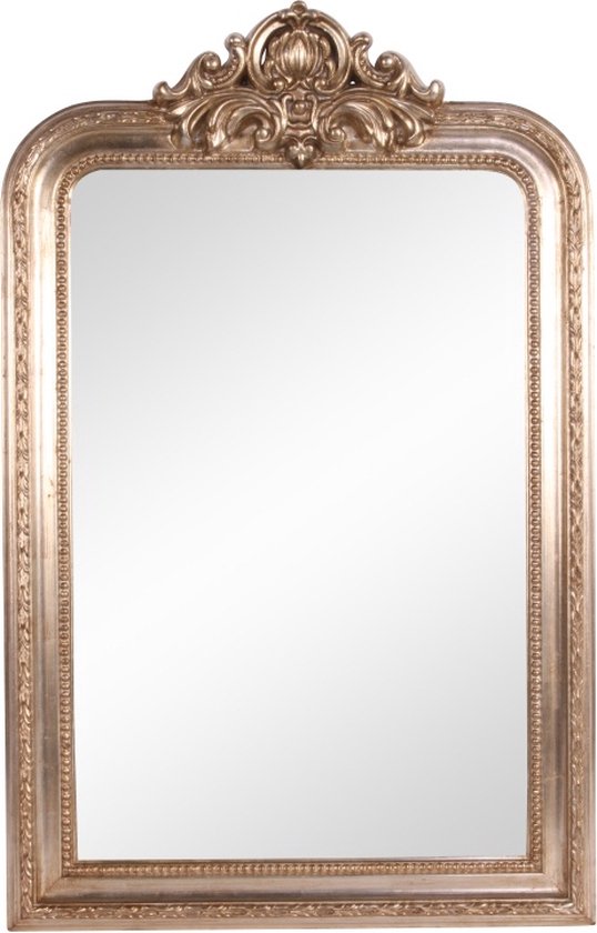 Miroir mural ancien style baroque en bois blanc - Déco de la Maison