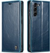 CaseMe - Telefoonhoesje geschikt voor Samsung Galaxy S23 Plus - Wallet Book Case - Met Magnetische Sluiting - Donker Blauw