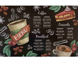 Wandbord Eten & Drinken - Coffee Menu