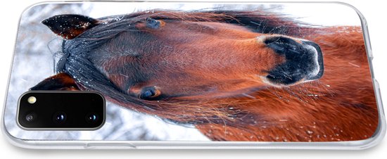 Coque Samsung Galaxy S20 - Cheval - Hiver - Flocon de neige - Coque de téléphone en Siliconen