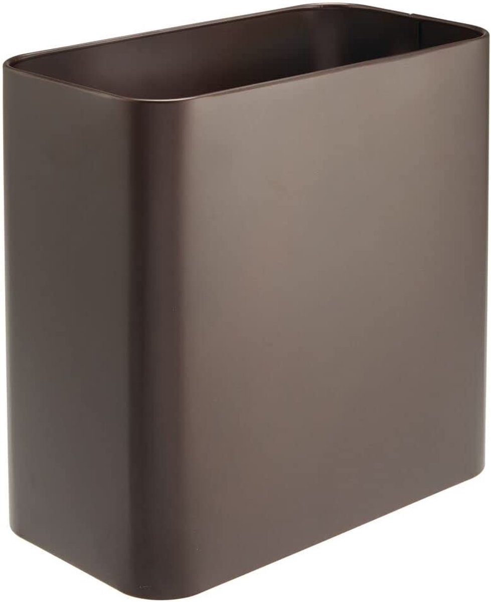 Prullenmand - afvalbak - voor de badkamer - voor thuis en kantoor - compact/rechthoekig/metaal - pc brons