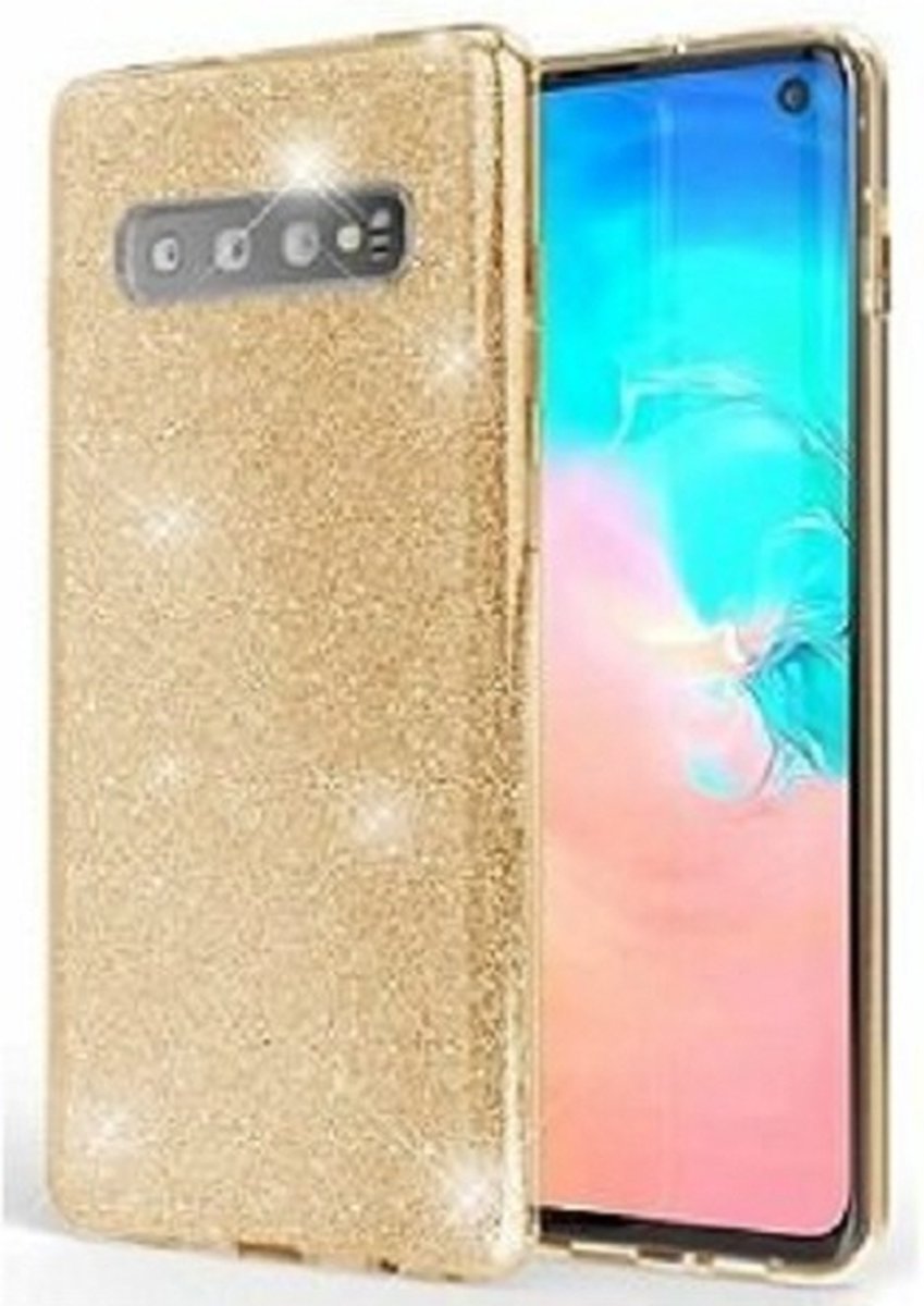 Samsung S10 Siliconen Glitter Hoesje Goud