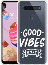 LG K51S Hoesje Good Vibes wit - Designed by Cazy