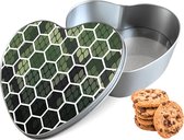 Koektrommel Snakeskin Honeycomb Hart - Bewaarblik 14x15x5 cm