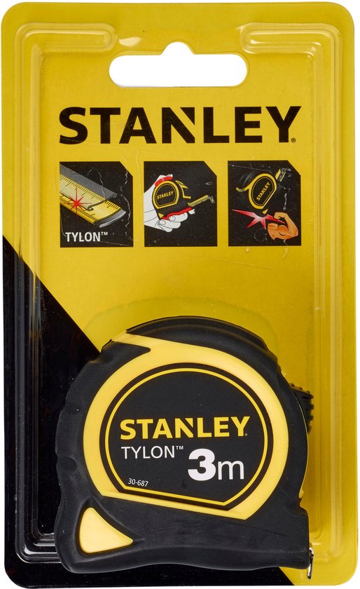 Stanley rolbandmaat Tylon 3m in verpakking.