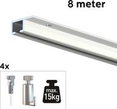 ARTITEQ 8 METER ALL-IN-ONE TOP RAIL 15KG / WIT RAL9003