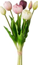 Kopu® Kunstbloemen bos Tulpen Mix 7 stuks 39 cm - Roze