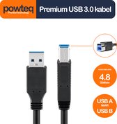Powteq - 50 cm premium USB 3.0 kabel - USB A naar USB B