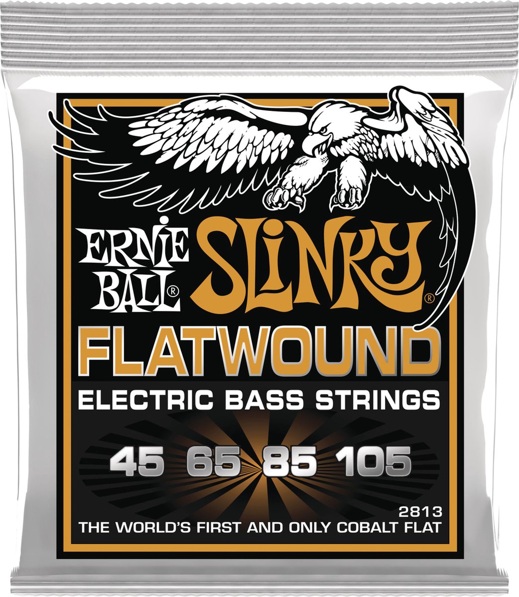 Ernie Ball 2813 Slinky Flatwound Bass Strings 45-105 045 bassnarenset