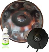 LIDAH® Handpan - Ember Steel Hand Pan - 53 cm - D Mineur Kurd Steel Drum - Steeldrum Klankschaal - Incl. Handpan Olie & Draagtas