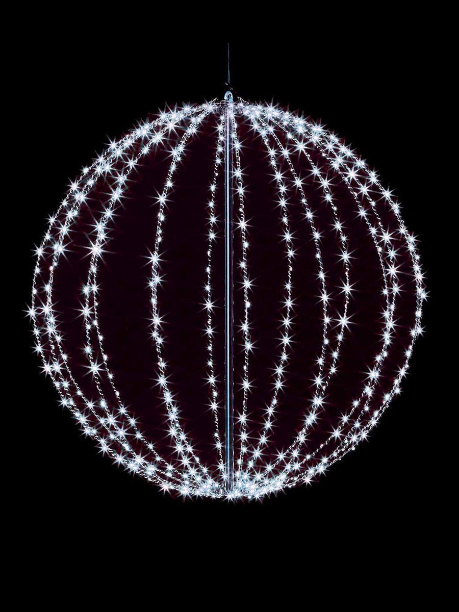 Warm Wit Hangende bal decoratie led licht kerst 40CM Metalen framebal 3D Bal