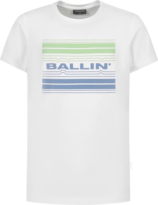 Ballin Amsterdam - Jongens Slim Fit T-shirt - Wit - Maat 128