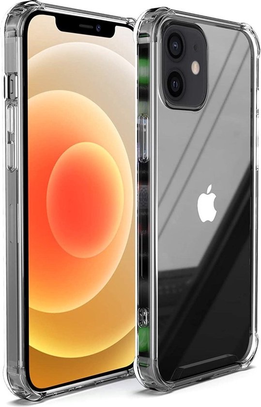 IPhone 12 / 12 Pro (6,1) transparant siliconen hoes / achterkant met  uitgestoken... | bol.com