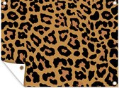 Tuin decoratie Panterprint - Dieren - Bruin - 40x30 cm - Tuindoek - Buitenposter