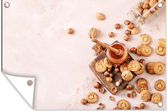 Décoration murale Cookies - Miel - Noix - Cuisine - 180x120 cm - Poster jardin