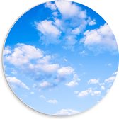 PVC Schuimplaat Muurcirkel - Schapenwolken in Blauwgekleurde Lucht - 30x30 cm Foto op Muurcirkel (met ophangsysteem)