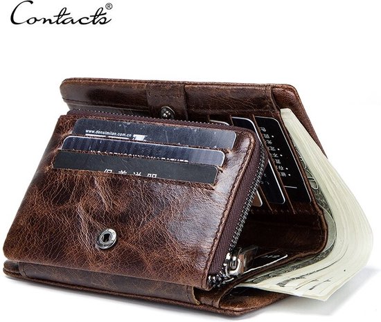 Contacts portefeuille en cuir pour hommes en cuir marron foncé style 2 - portefeuille pour hommes - cadeaux pour hommes cadeau pour homme - portefeuille pour hommes porte-cartes - Cuir de qualité supérieure