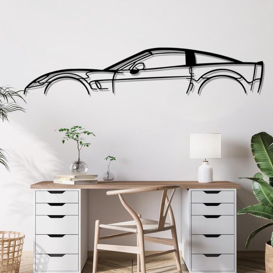 Décoration murale voiture corvette en métal noir 60x15 cm VOITURE