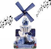 Moulin à Musique Kuspaar Delft Blauw Holland 16 Cm - Souvenir