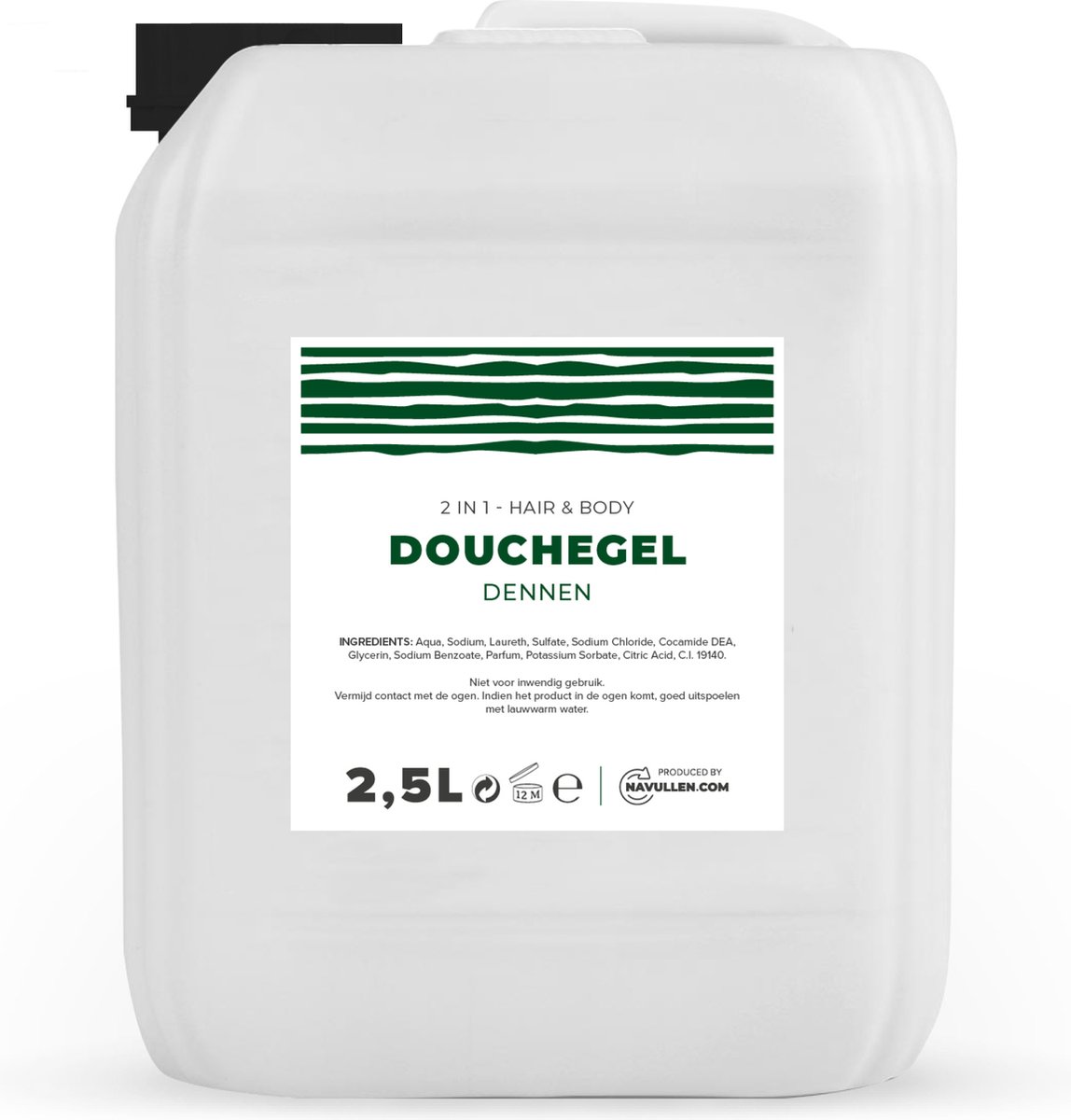 Douchegel - Dennen - 2,5 Liter - Jerrycan - Hair & Body - Navulling – Navullen