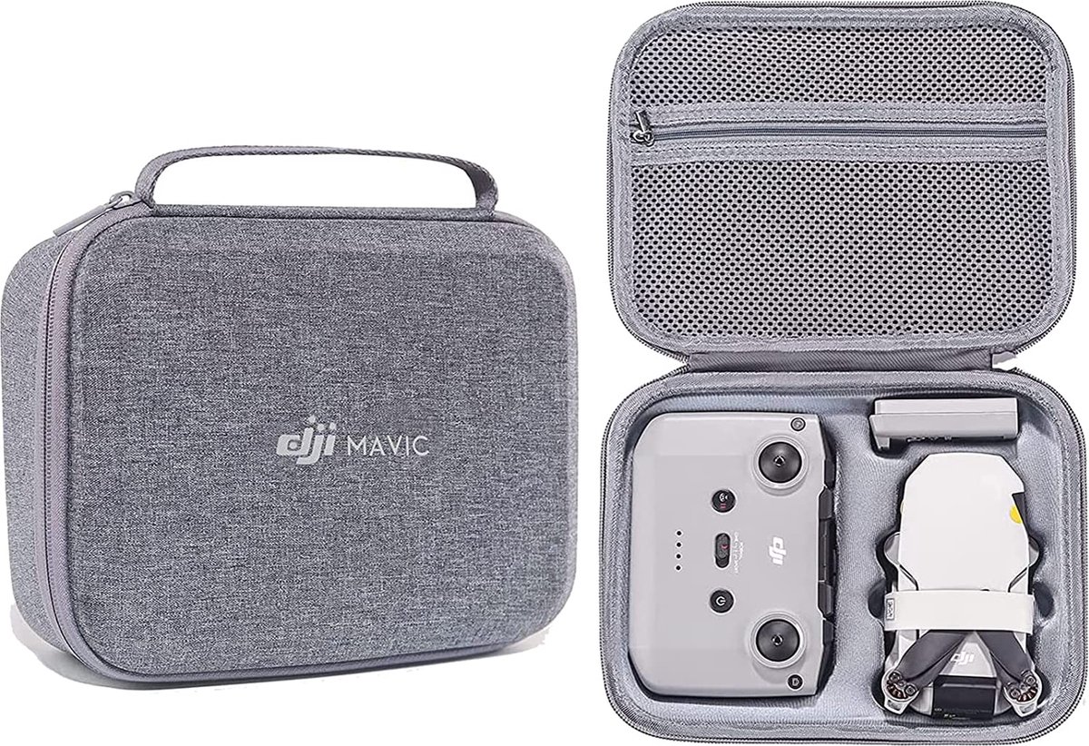 Draagtas beschermhoes voor DJI Mini 2 drones lichaamsbescherming + afstandsbediening tas draagbare draagtas, grijs