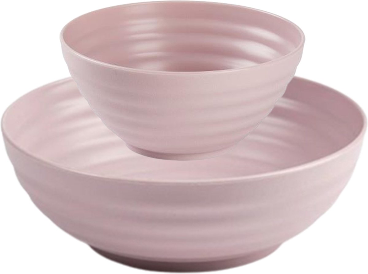 Plasticforte Kommetjes/schaaltjes - 12x stuks - dessert/ontbijt/soep - kunststof - Oudroze