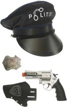 Politie verkleed pet met pistool/holster/badge voor kinderen