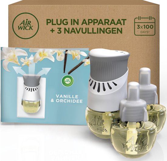 Air Wick Elektrische Luchtverfrisser - Vanille & Orchidee - 1 Apparaat + 3 Navullingen