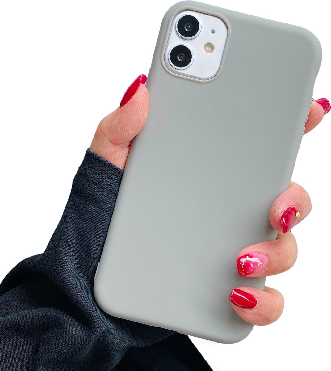 Soft Touch Hoesje - Geschikt voor Apple iPhone 11 - Grijs - Stevig Shockproof TPU Materiaal - Zachte Coating - Siliconen Feel Case - Back Cover