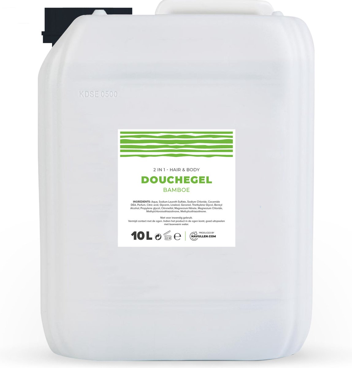 Douchegel - Bamboe - 10 Liter - Jerrycan - Hair & Body - Navulling - Navullen