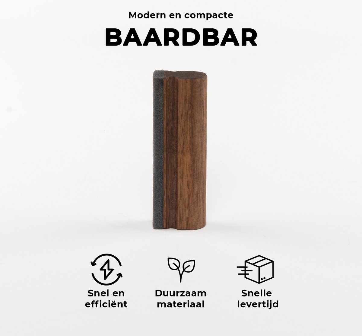 Baardbar notenhout van BrinQ Goods - Handgemaakt - Beardbar - Baardhaar opruimen - Baardverzorging - Baardhaar opvanger - Cadeau man - Valentijn cadeautje voor hem
