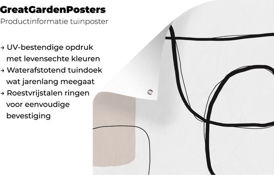 Tableau jardin Abstrait - Pastel - Minimalisme - 80x60 cm - Affiche jardin - Toile jardin - Affiche extérieur