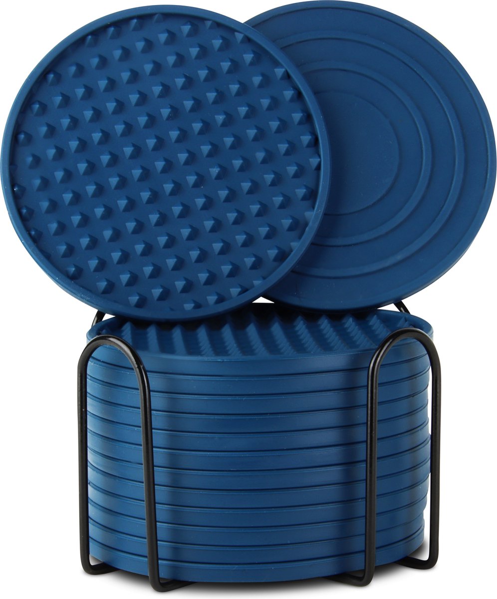 Siliconen Onderzetters 6-Stuks met Houder - Dikke, Antislip