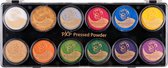 PXP Pressed poeder palet pearl colours Inclusief penseel 12 x 5 gram - Carnaval Schmink Kleur