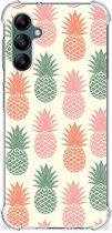 Backcase TPU Siliconen Hoesje Geschikt voor Samsung Galaxy A14 5G Telefoon Hoesje met doorzichtige rand Ananas