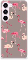Cover Case Geschikt voor Samsung Galaxy S23 Smartphone hoesje Flamingo