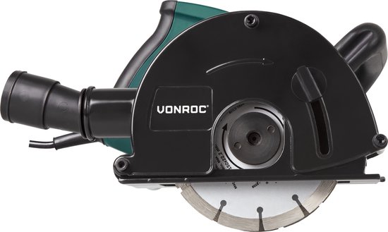 VONROC Muurfrees – Sleufmachine – 1700W – Ø150MM – Incl. 2 stuks diamantschijven & opbergtas