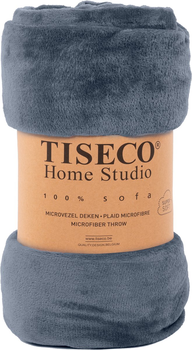 Tiseco Home Studio - Plaid COSY - microflannel - 220 g/m² - 180x220 cm - Bluestone