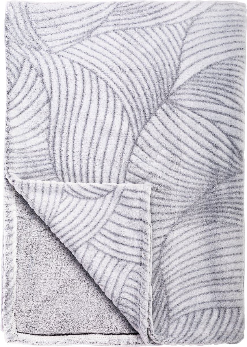 Tiseco - Plaid deken LASER - microflanel fleece - 130x170 cm - Grijs
