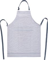 Tiseco - Tablier XL-LINES - Coton - Extra long - 70x90 cm, bleu