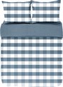 Dekbedovertrek EMMA, Stone washed check katoen, 240x220, blauw