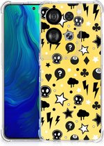 Case OPPO Reno8 GSM Hoesje met doorzichtige rand Punk Yellow