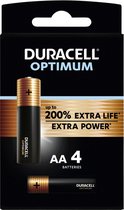 Batterij Duracell Optimum 200% 4xAA - 16 stuks