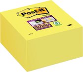 Post-it® Super Sticky Notes, cube, jaune fluo, 76 mm x 76 mm