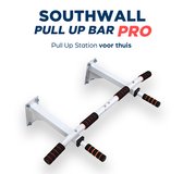SOUTHWALL Pull Up Bar PRO – Optrekstang Wandmontage – Pull Up Station voor Thuis Sporten – Optrekstang Muurmontage – Chin Up Bar – Pull Up Rack – Fitness – Krachttraining – Wit